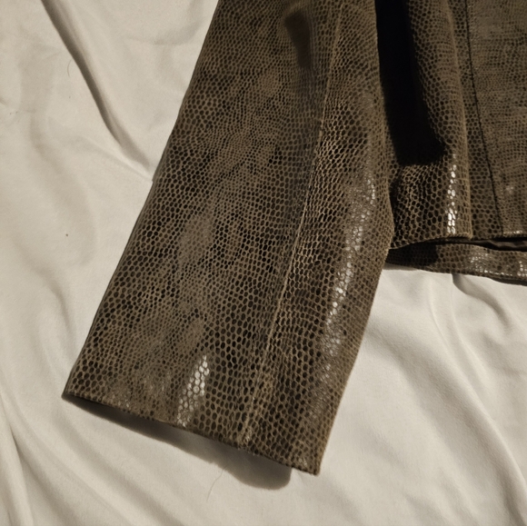 Alfani 100% Real Leather Jacket Women's Size LG Front Snap Pockets Front Zipper - Picture 7 of 9